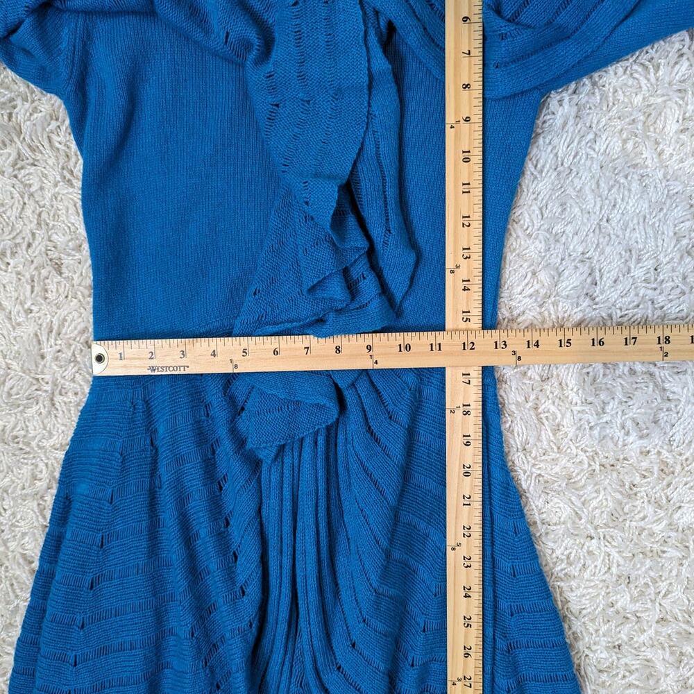 Blue Ruffled Women's Sweater - Picture 9 of 16